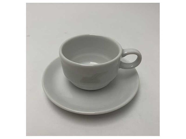 Crn chrome keramische koffiebeker met schotel voor maritieme omgevingen - duurzame en gemakkelijk schoon te maken nautische drinken - afbeelding 1 van  3