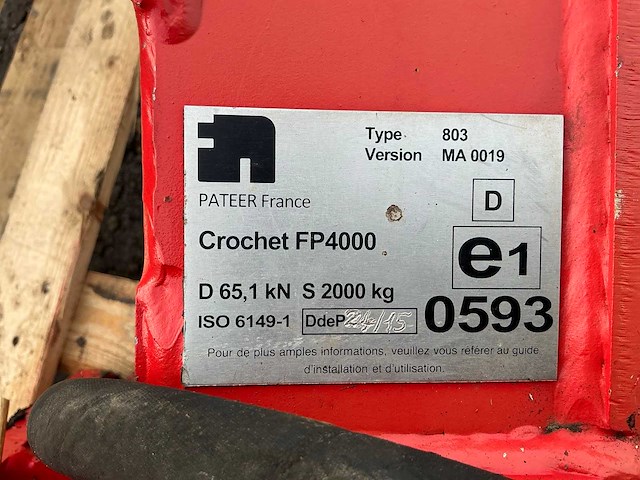 Crochet fp4000 trekhaak manitou overige machines / onderdelen - afbeelding 9 van  9