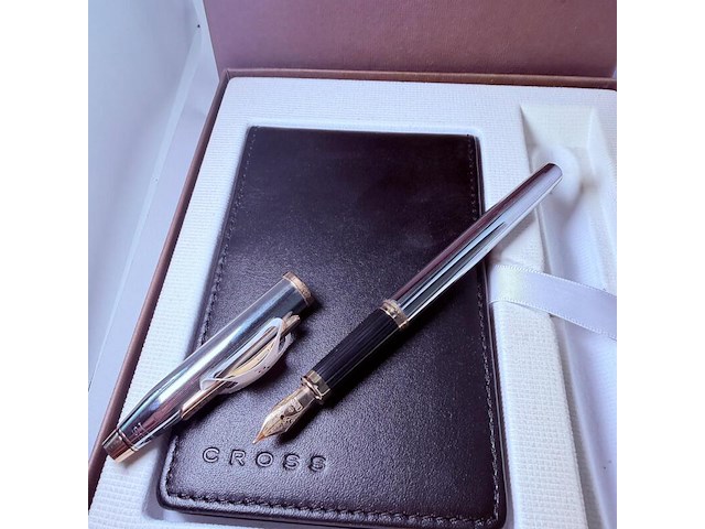 Cross century 2 gold & chrome vulpen met 23kt gp nib - afbeelding 1 van  5