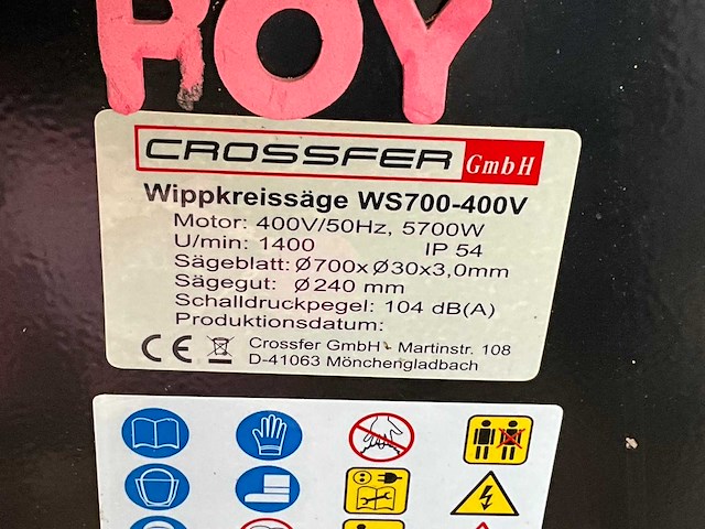 Crossfer ws700-400v brandhout zaag - afbeelding 8 van  8