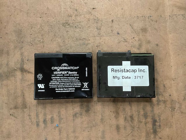 Crossmatch verifier sentry lithium-ionbatterij (2x) - afbeelding 2 van  3
