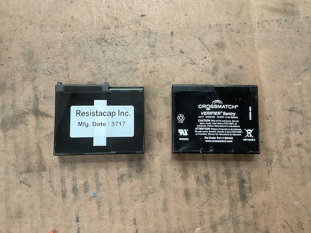 Crossmatch verifier sentry lithium-ionbatterij (2x) - afbeelding 1 van  3