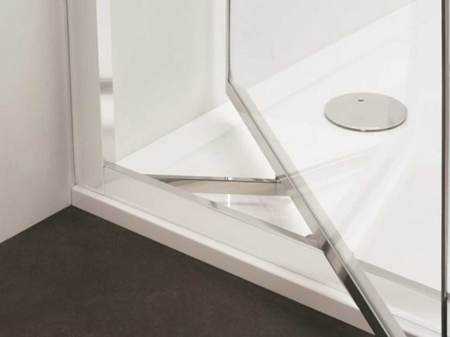 Crosswater clear 6 in profiel draaiende deur easyclean brushed brass - afbeelding 2 van  4