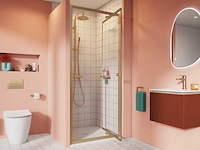 Crosswater clear 6 in profiel draaiende deur easyclean brushed brass - afbeelding 1 van  3