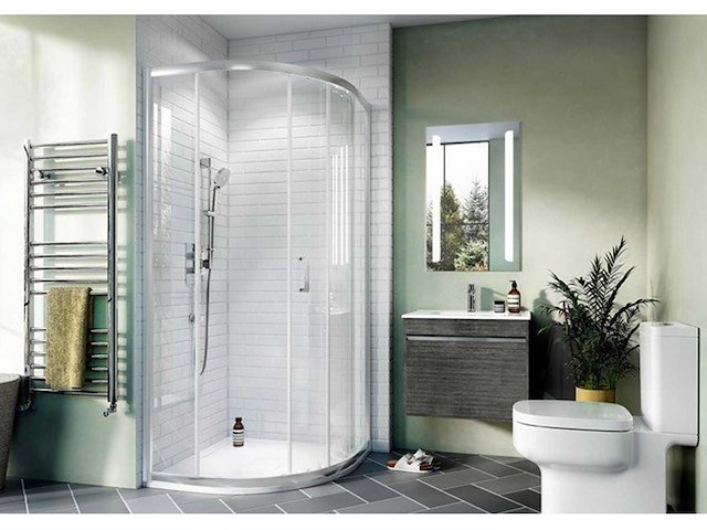 Crosswater kai douchecabine 90x120x190cm kwartrond met 1 schuifdeur - afbeelding 1 van  2