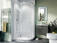Crosswater kai douchecabine kwartrond 1 deur 80x120x190 aluminium zilver klqssc12x8 - afbeelding 1 van  5