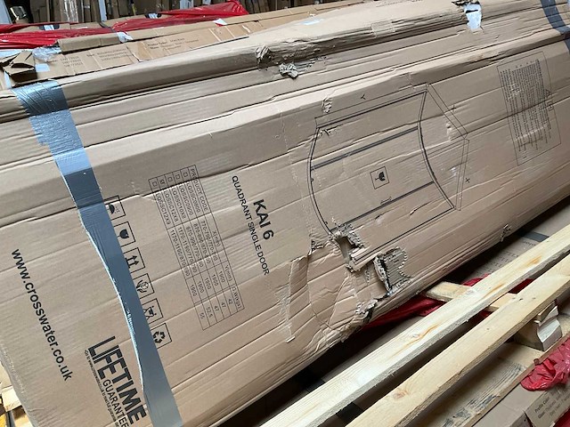 Crosswater kai douchecabine kwartrond 1 deur 80x120x190 aluminium zilver klqssc12x8 - afbeelding 2 van  5