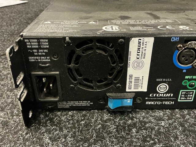 Crown macro-tech 12000i versterker - afbeelding 6 van  7