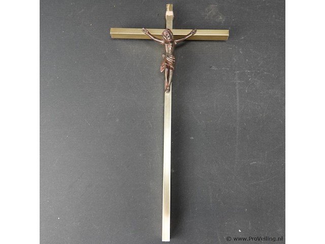 Crucifix met bronzen corpus - afbeelding 2 van  5