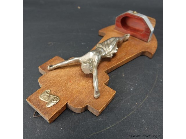 Crucifix met zilvertinnen corpus - afbeelding 4 van  5
