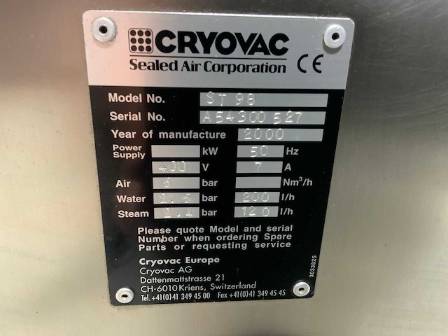 Cryovac st98 stoom sealmachine - afbeelding 2 van  10