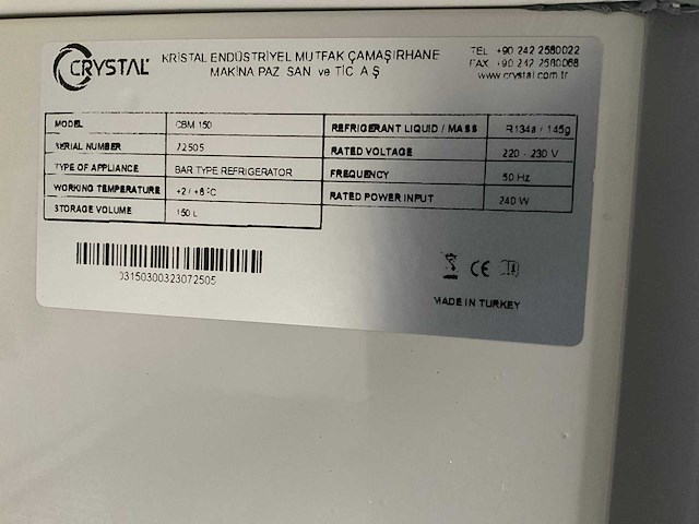 Crystal cbm 150 barkoeling - afbeelding 2 van  10