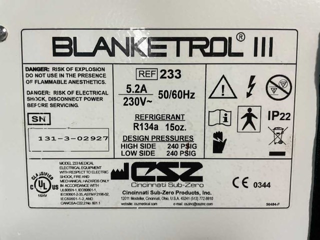Csv - blanketrol iii - hypothermie-eenheid - afbeelding 5 van  5