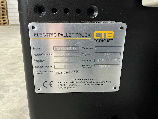 Ctb (ep) ept20-15et2 elektrische palletwagen - afbeelding 7 van  15