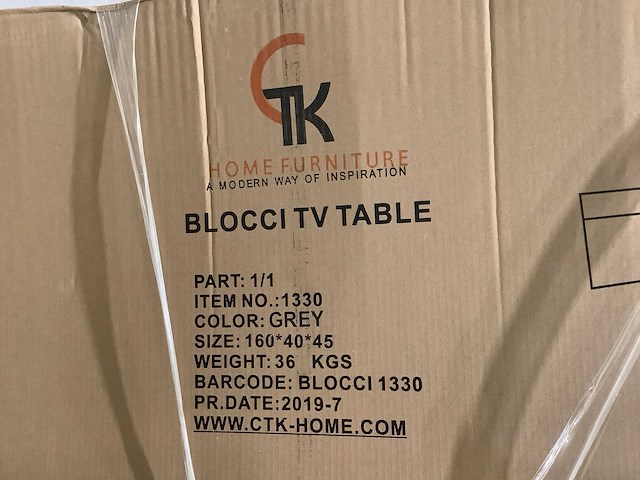 Ctk blocci tv meubel 160x40x45cm (9x) - afbeelding 4 van  5