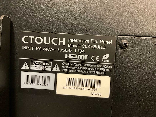 Ctouch cls-65uhd interactiv flat panel - afbeelding 1 van  10
