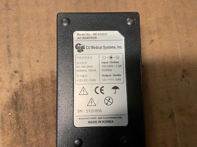 Cu medical systems ne-012cu ac adaptor - afbeelding 2 van  3
