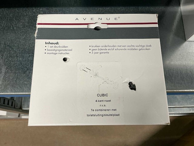 Cubic 4-kant rozet deurbeslag (4x) - afbeelding 2 van  2