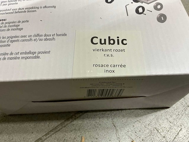 Cubic vierkant rozet deurbeslag (72x) - afbeelding 3 van  3
