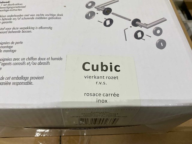 Cubic vierkant rozet deurkruksets (208x) - afbeelding 3 van  6
