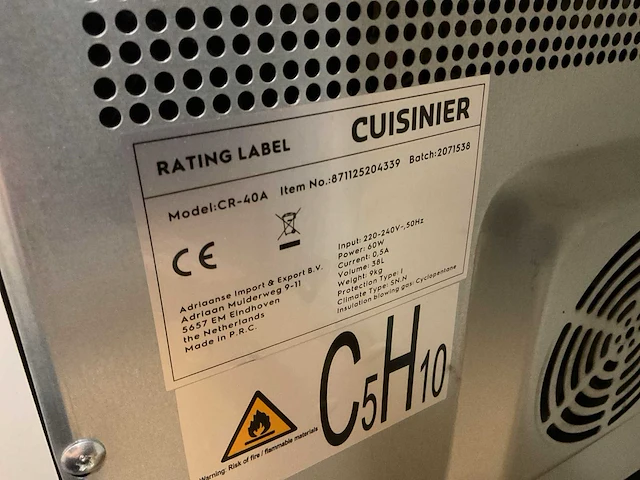 Cuisinier cr-40a minibar koelkast - afbeelding 3 van  3