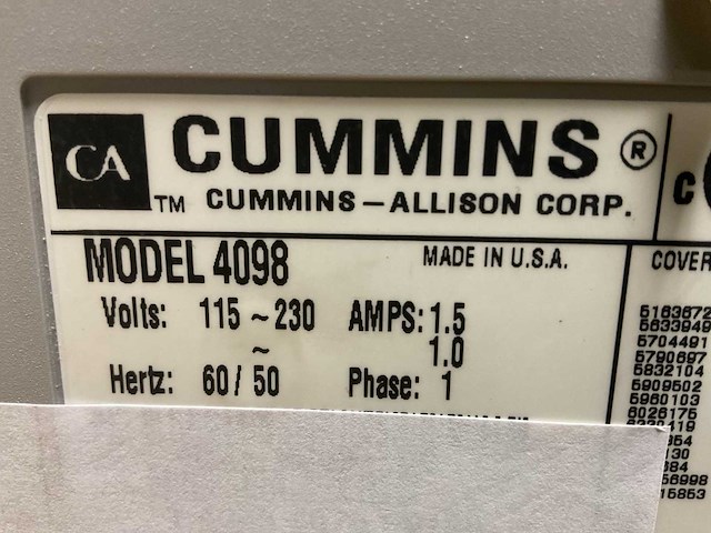 Cummins 4098 geldtelmachine - afbeelding 6 van  6