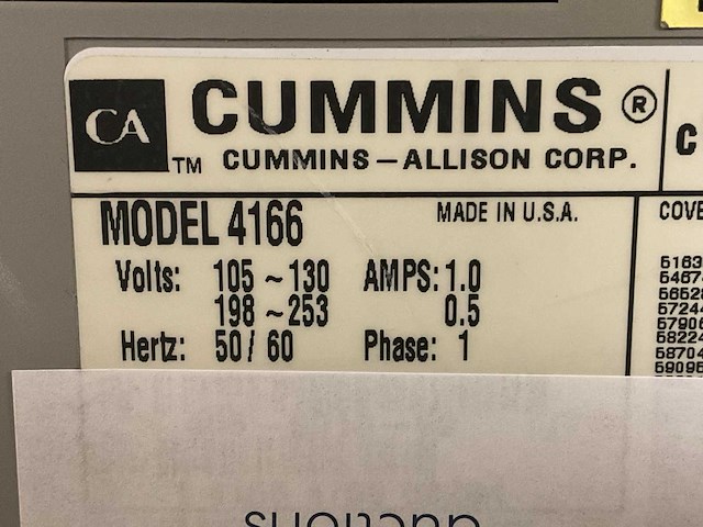 Cummins 4166 geldtelmachine - afbeelding 6 van  6