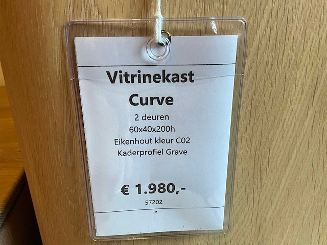 Curve eiken vitrinekast - afbeelding 8 van  8