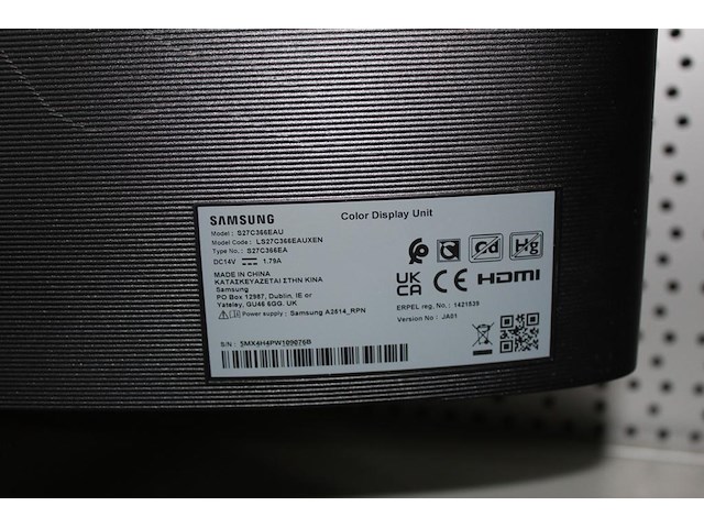 Curved beeldscherm 27 inch samsung s27c366eau. krasje in scherm - afbeelding 3 van  3