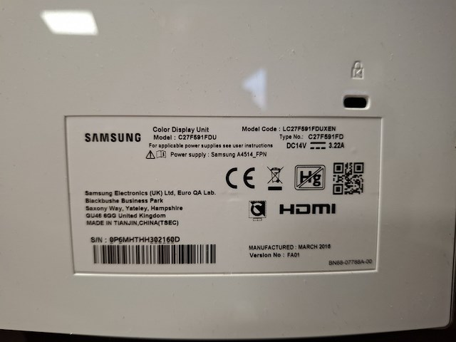 Curved kleuren monitor, samsung, c27f591fdu, 2016 - afbeelding 4 van  4