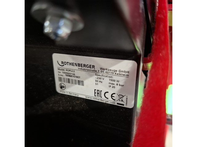 Cv spoelcompressor 220v rothenberger, ropuls, bouwjaar 2020 - afbeelding 9 van  9