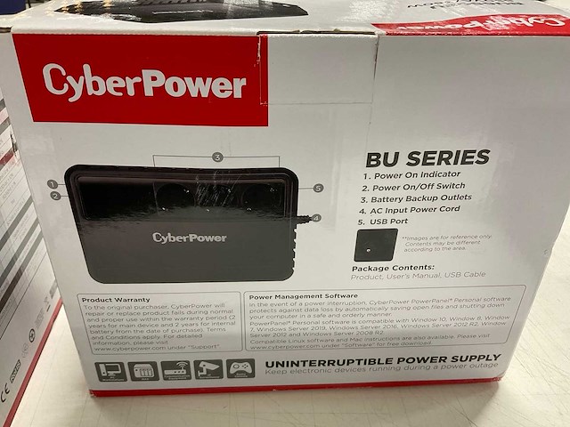 Cyber power bu650eu noodstroomvoorziening (3x) - afbeelding 4 van  5