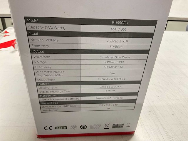 Cyber power bu650eu noodstroomvoorziening (3x) - afbeelding 3 van  3