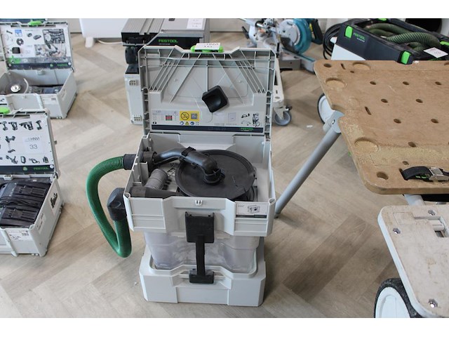 Cycloonvoorafscheider festool ct-va20. let op ! onderdeel van combinatiekavel b017 onderdeel van combinatiekavel combinatiekavel festool gereedschappen kavels b013 t/m b016. zaag-en werktafel met afzuiging. - afbeelding 1 van  4