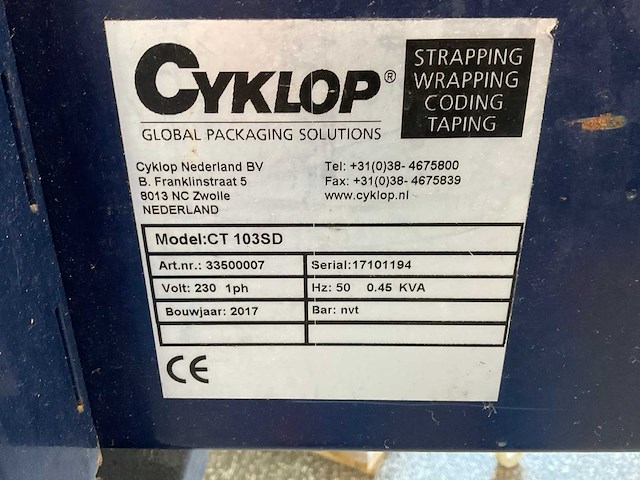 Cyclop ct103sd automatische dozensluitmachine - afbeelding 7 van  8