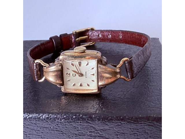 Cyma mechanisch dameshorloge met goudkeurmerk (20 micron) - afbeelding 2 van  9