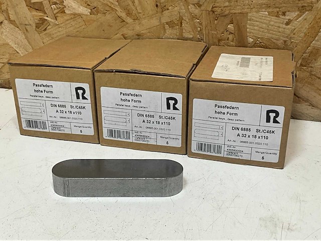 D6885a inlegspie vlak 32x18x110mm (15x) - afbeelding 1 van  3