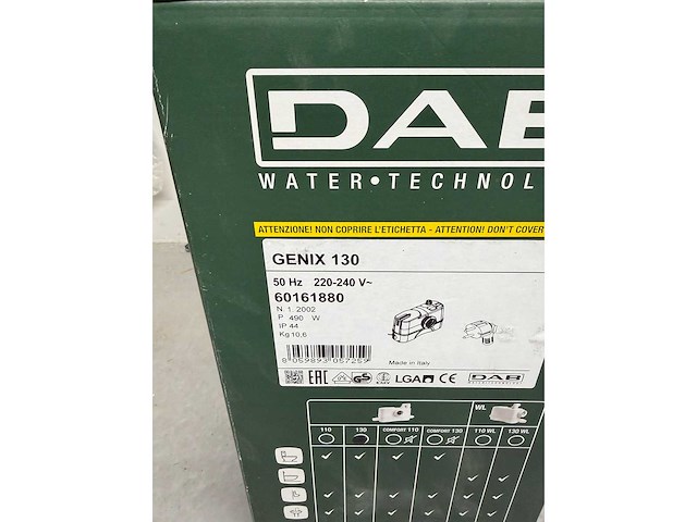 Dab - genix 130 - waterpompunit (vuilwater/regen) - afbeelding 5 van  7