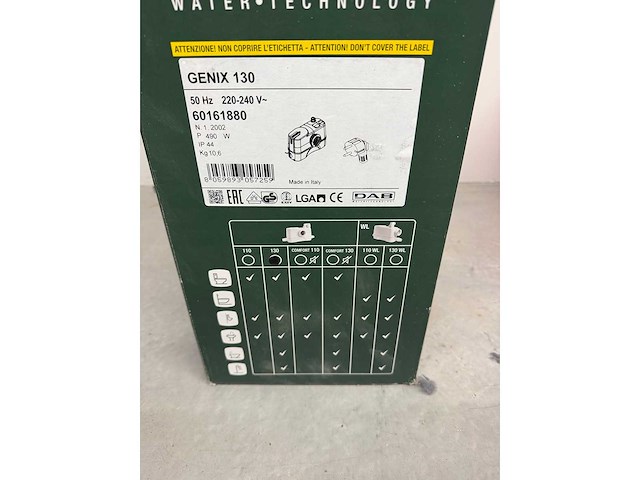 Dab - genix 130 - waterpompunit (vuilwater/regen) - afbeelding 6 van  7