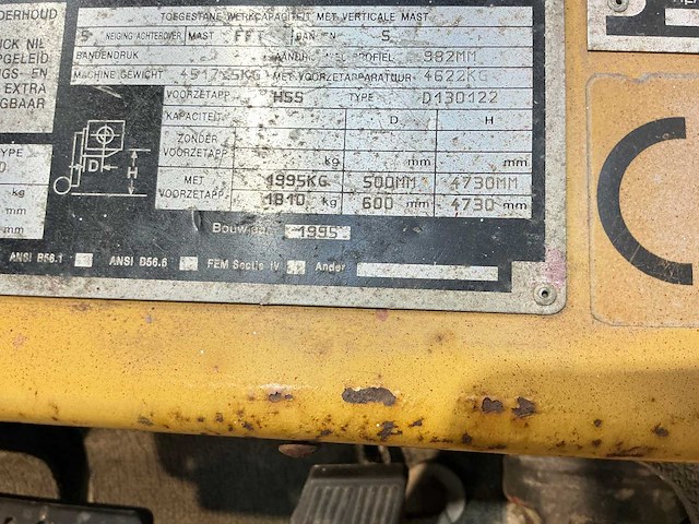 Daewoo - 1995 - d25s - vorkheftruck - afbeelding 6 van  7