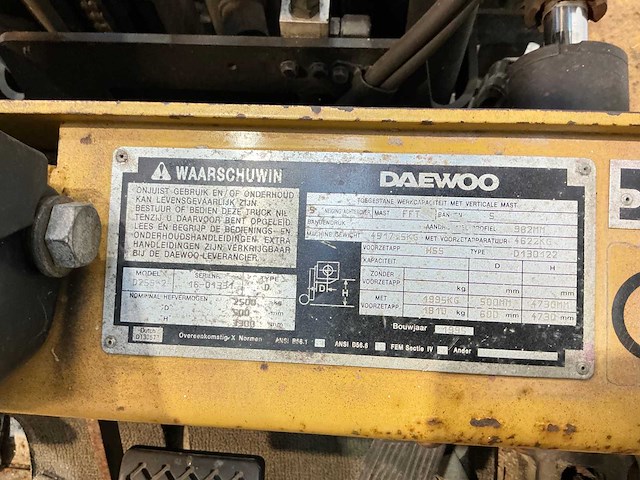 Daewoo - 1995 - d25s - vorkheftruck - afbeelding 7 van  7