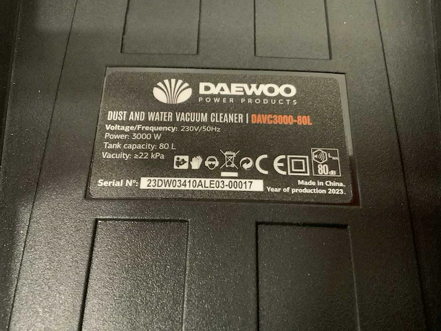 Daewoo - 2024 - davc3000-80l - industriële stofzuiger - afbeelding 3 van  15