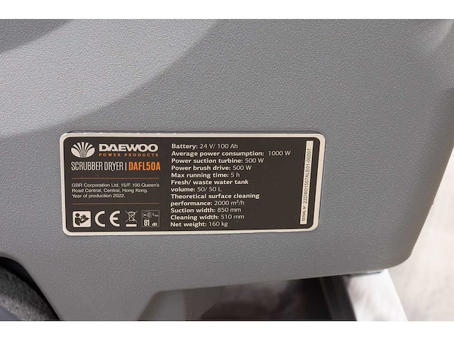 Daewoo - 2025 - dafl50a - schrob/zuigmachine - afbeelding 15 van  18