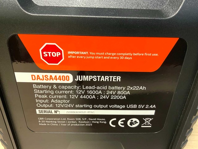 Daewoo - 2025 - dajsa4400 - jump starter 12/24v - afbeelding 1 van  2