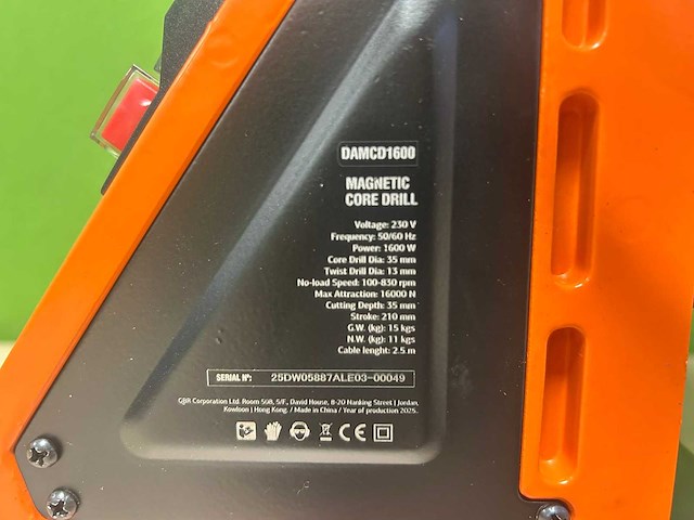 Daewoo - 2025 - damcd1600 - magnetische boormachine - afbeelding 6 van  10