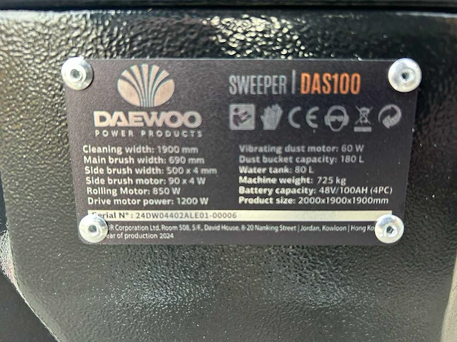 Daewoo - 2025 - das100 - straatveegmachine - afbeelding 30 van  30