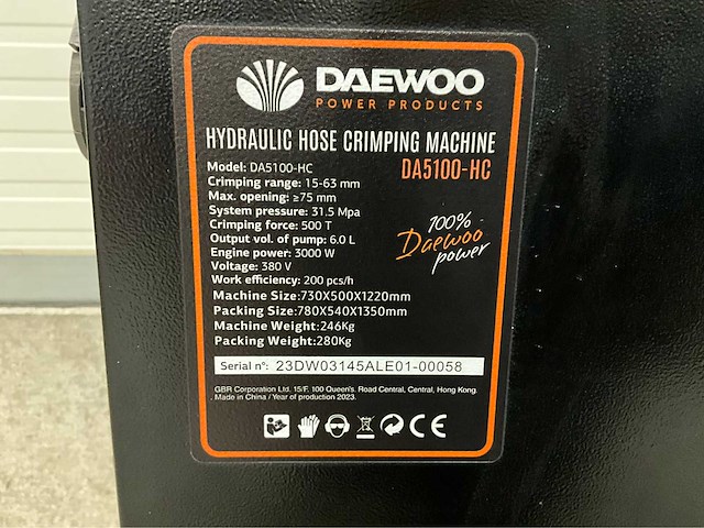 Daewoo - 2026 - 5100 - hydraulische pers - afbeelding 5 van  16
