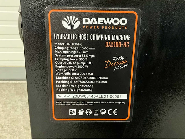 Daewoo - 2026 - 5100 - hydraulische pers - afbeelding 2 van  17