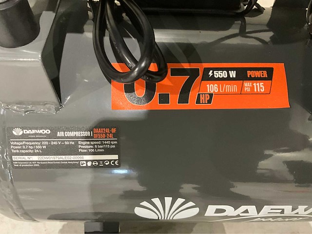 Daewoo - 2026 - daax 24l - luchtcompressor - afbeelding 2 van  10