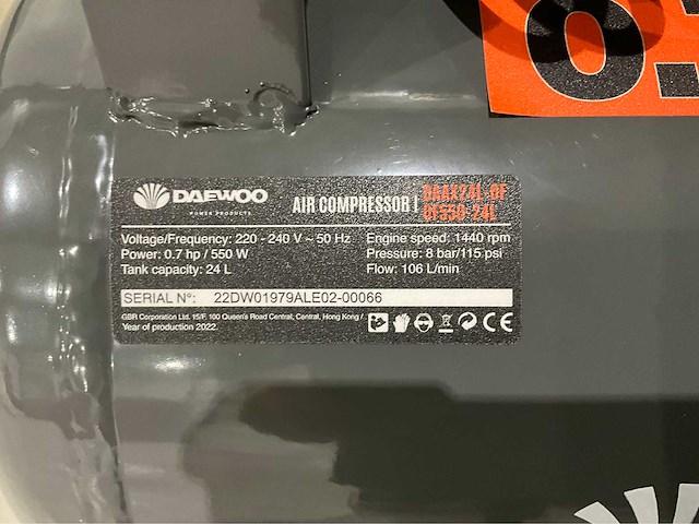 Daewoo - 2026 - daax 24l - luchtcompressor - afbeelding 3 van  15